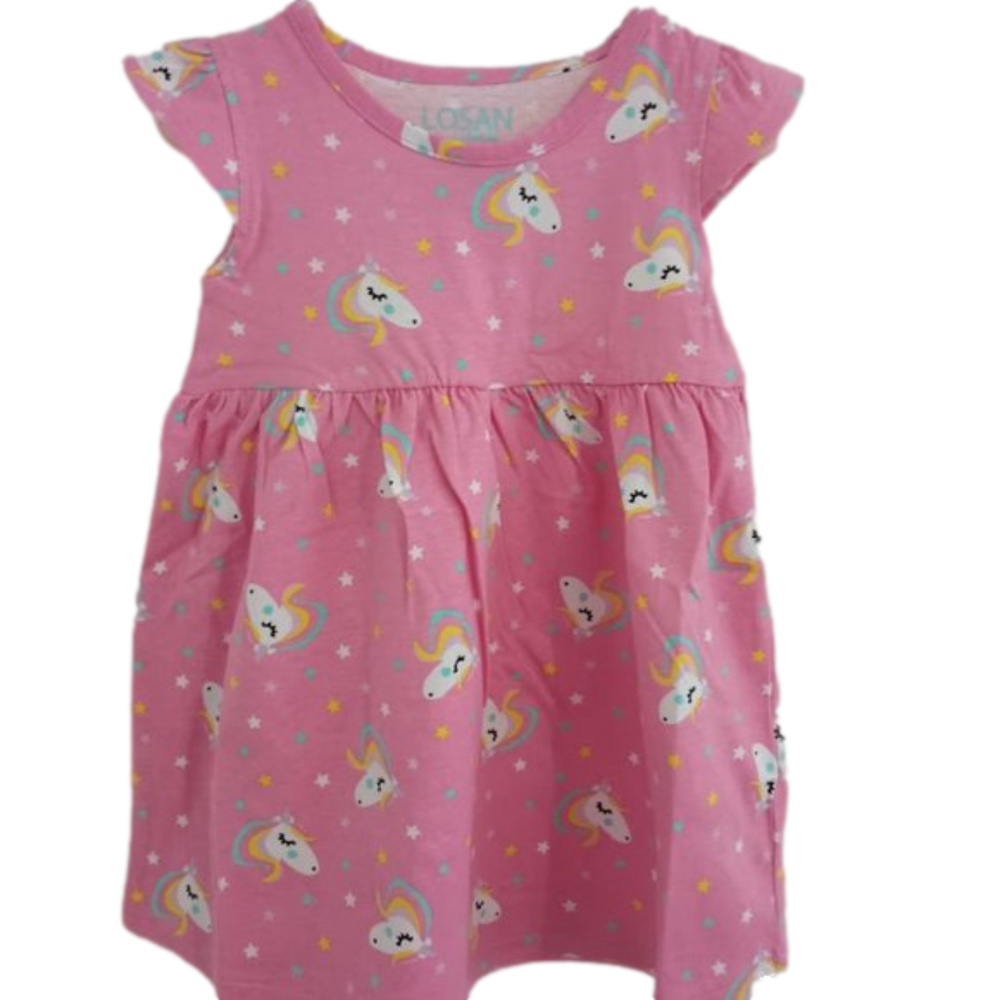 NWT Losan pink unicorn print dress
